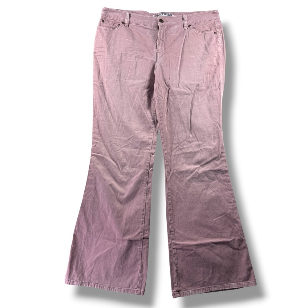 Express Precision Fit Flared Jeans Womens 14 Mauve Purple Mid Rise Stretch Retro